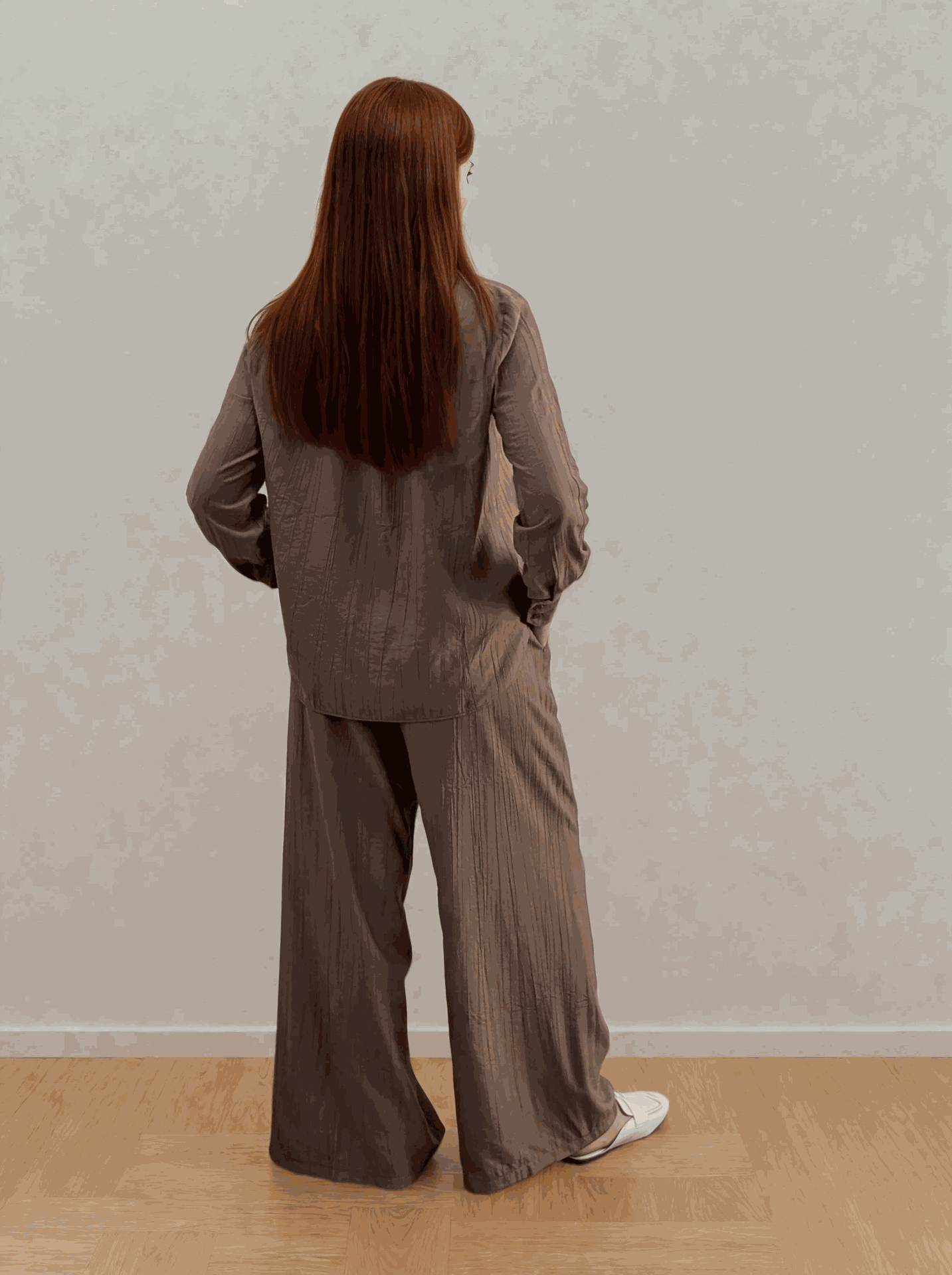 Pantaloni palazzo cu talie elastică Nicole