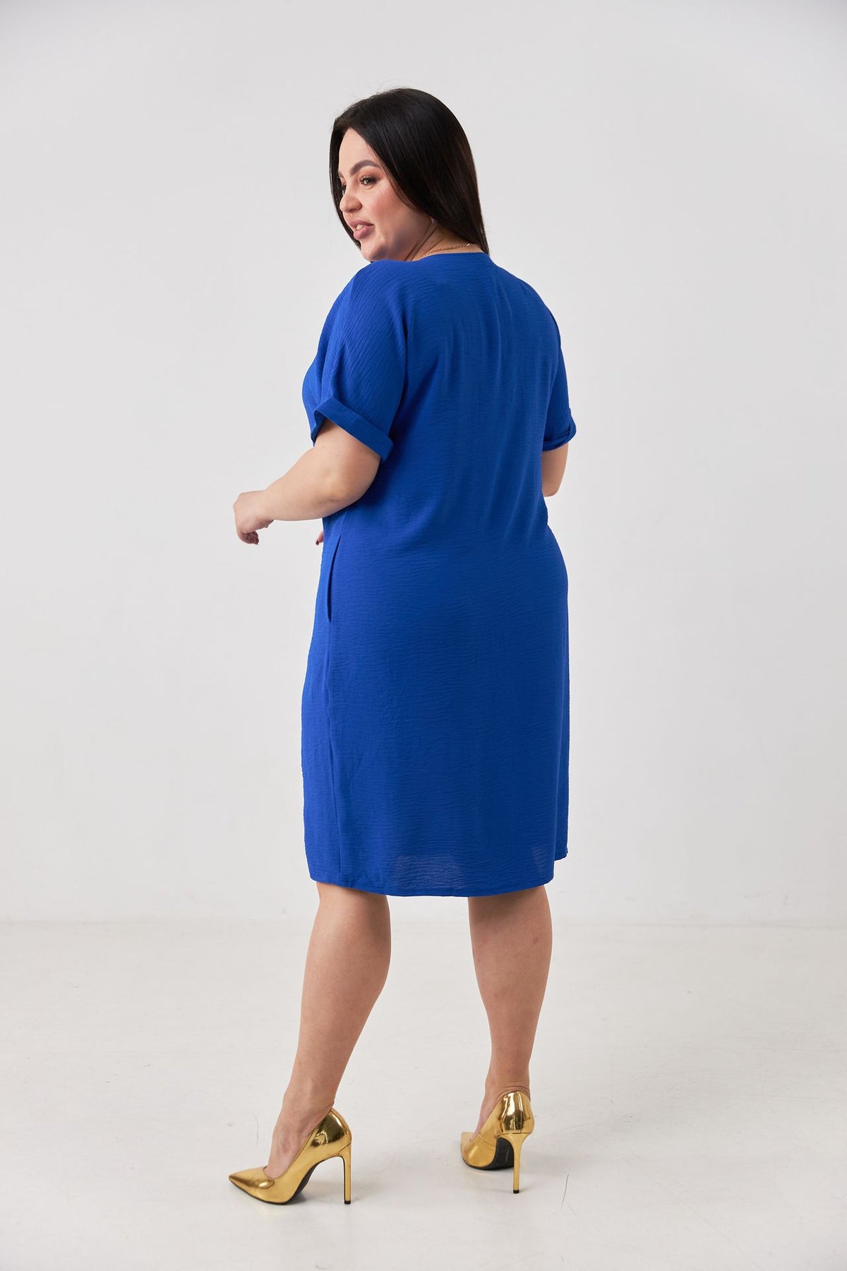 Rochie midi oversize din crep