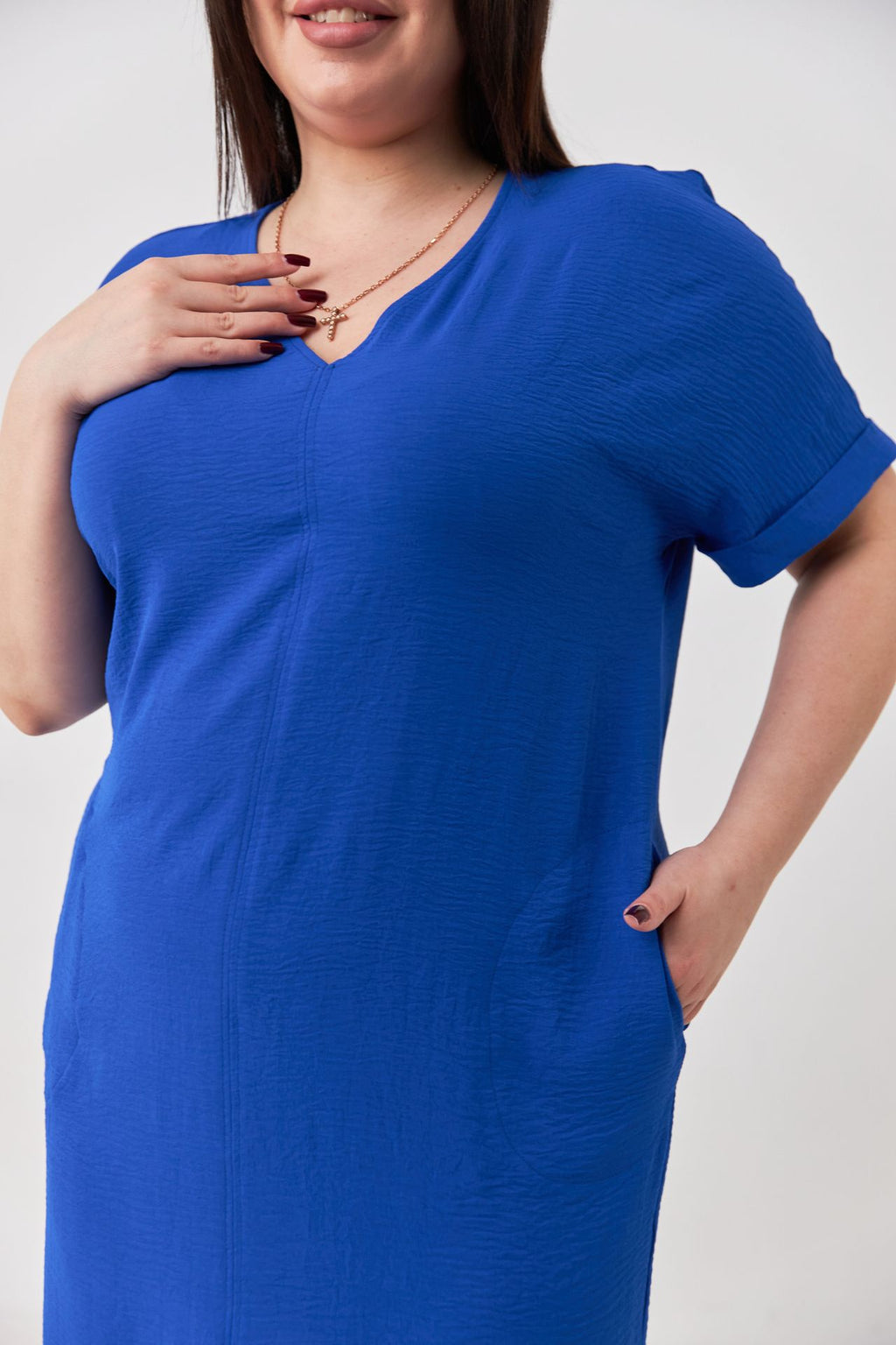Rochie midi oversize din crep