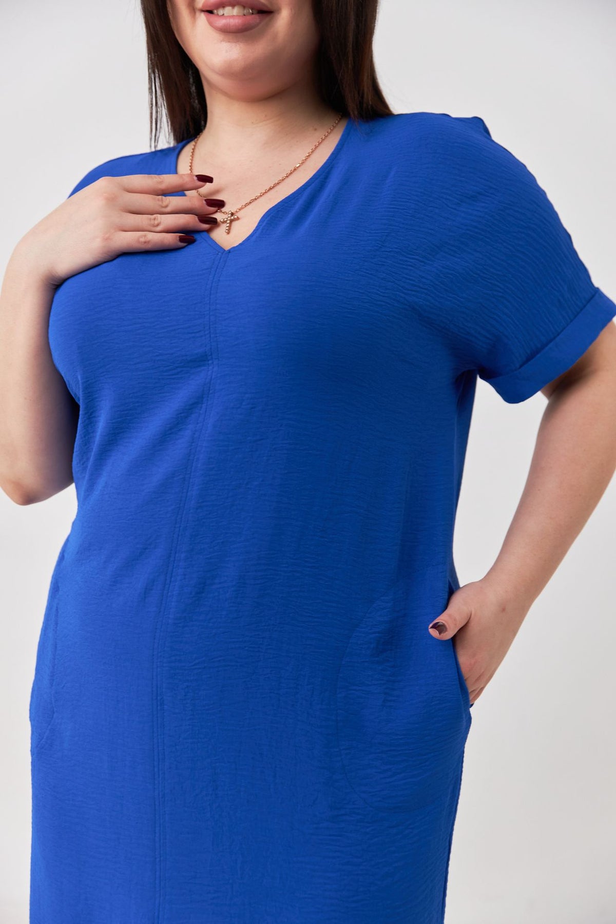 Rochie midi oversize din crep