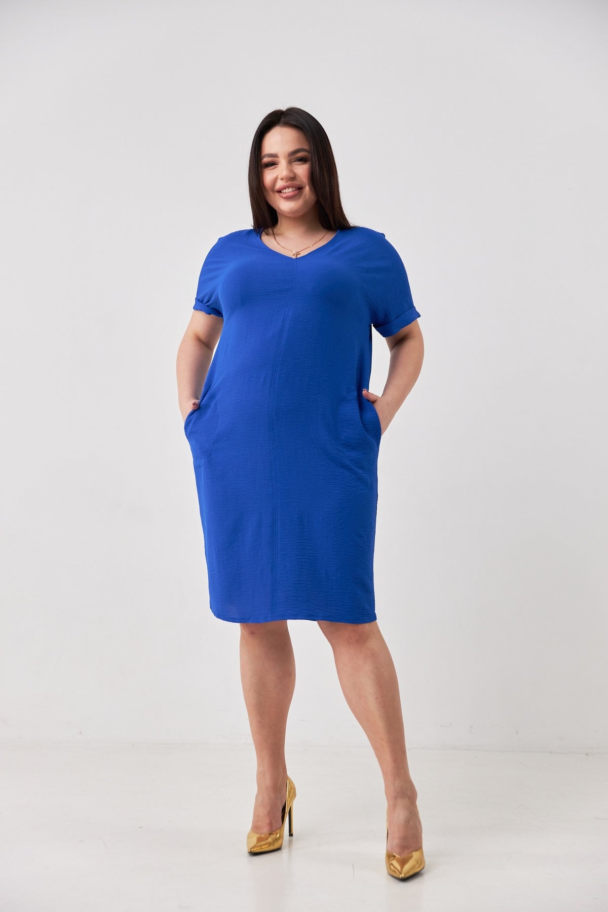 Rochie midi oversize din crep