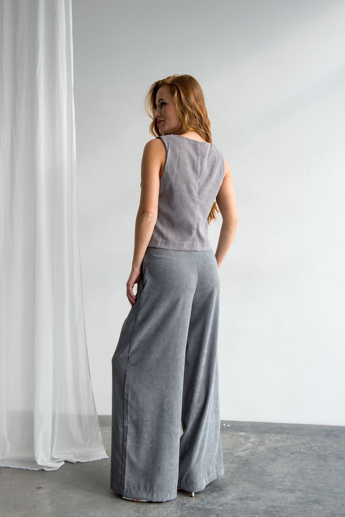 Pantaloni palazzo din reiat