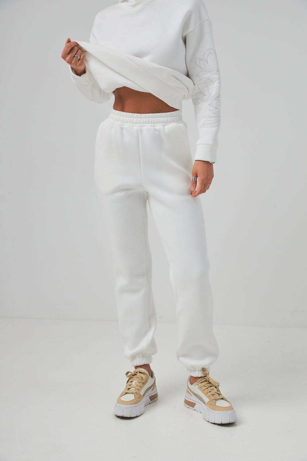 Pantaloni din tricot cu trei fire