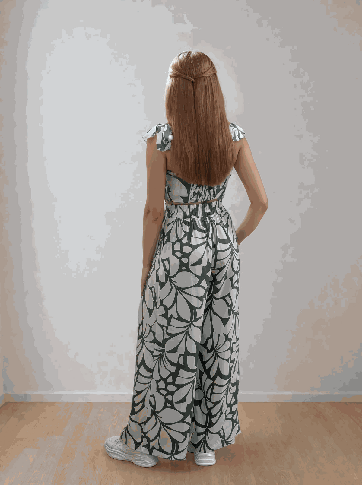 Pantaloni palazzo cu pliuri Peggy