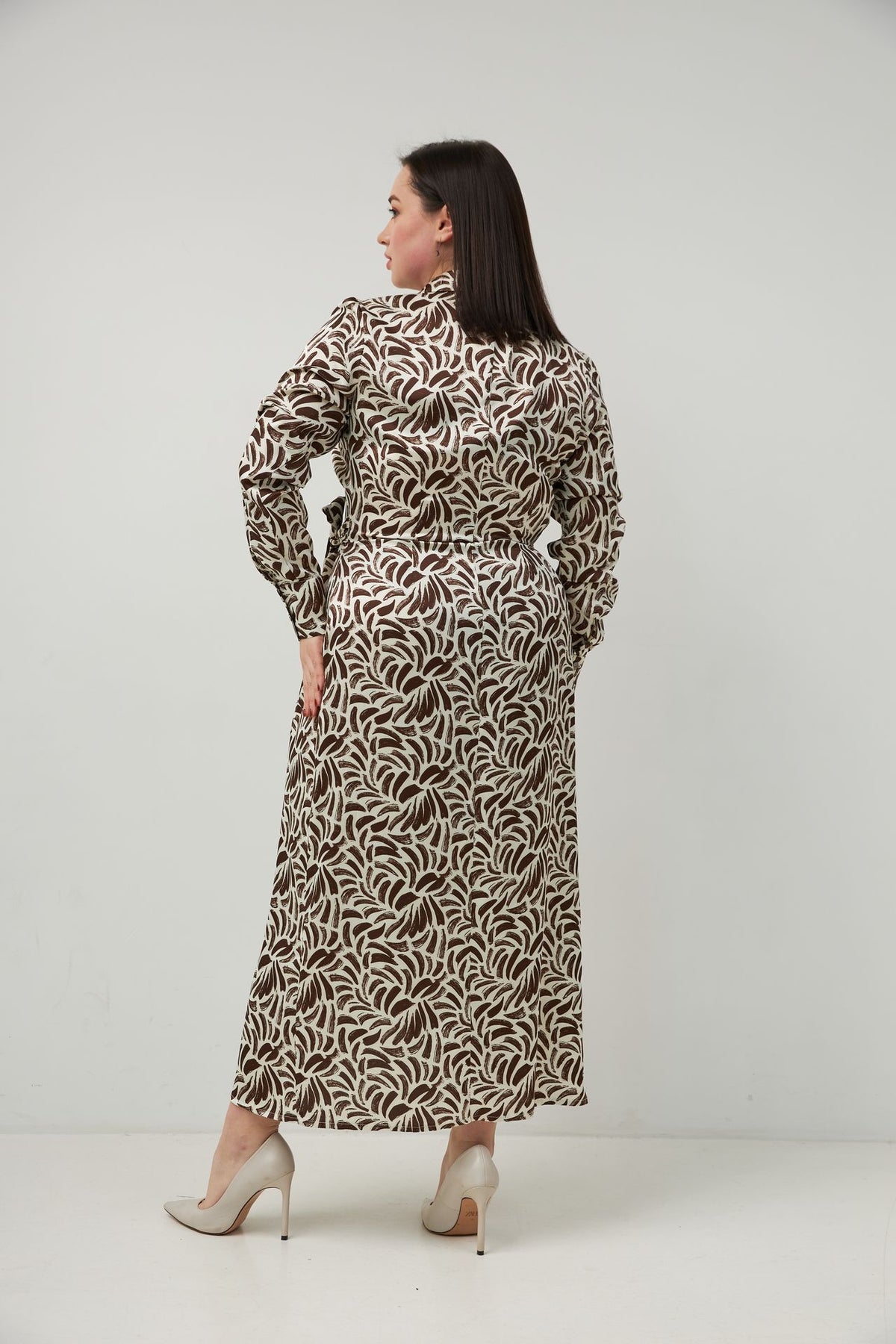 Rochie Plus Size din mătase Armani cu imprimeu