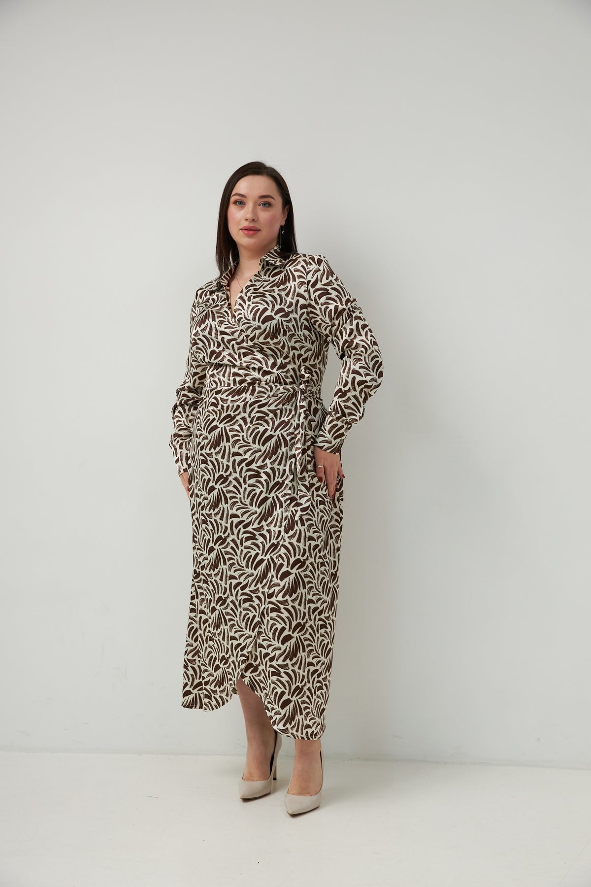 Rochie Plus Size din mătase Armani cu imprimeu