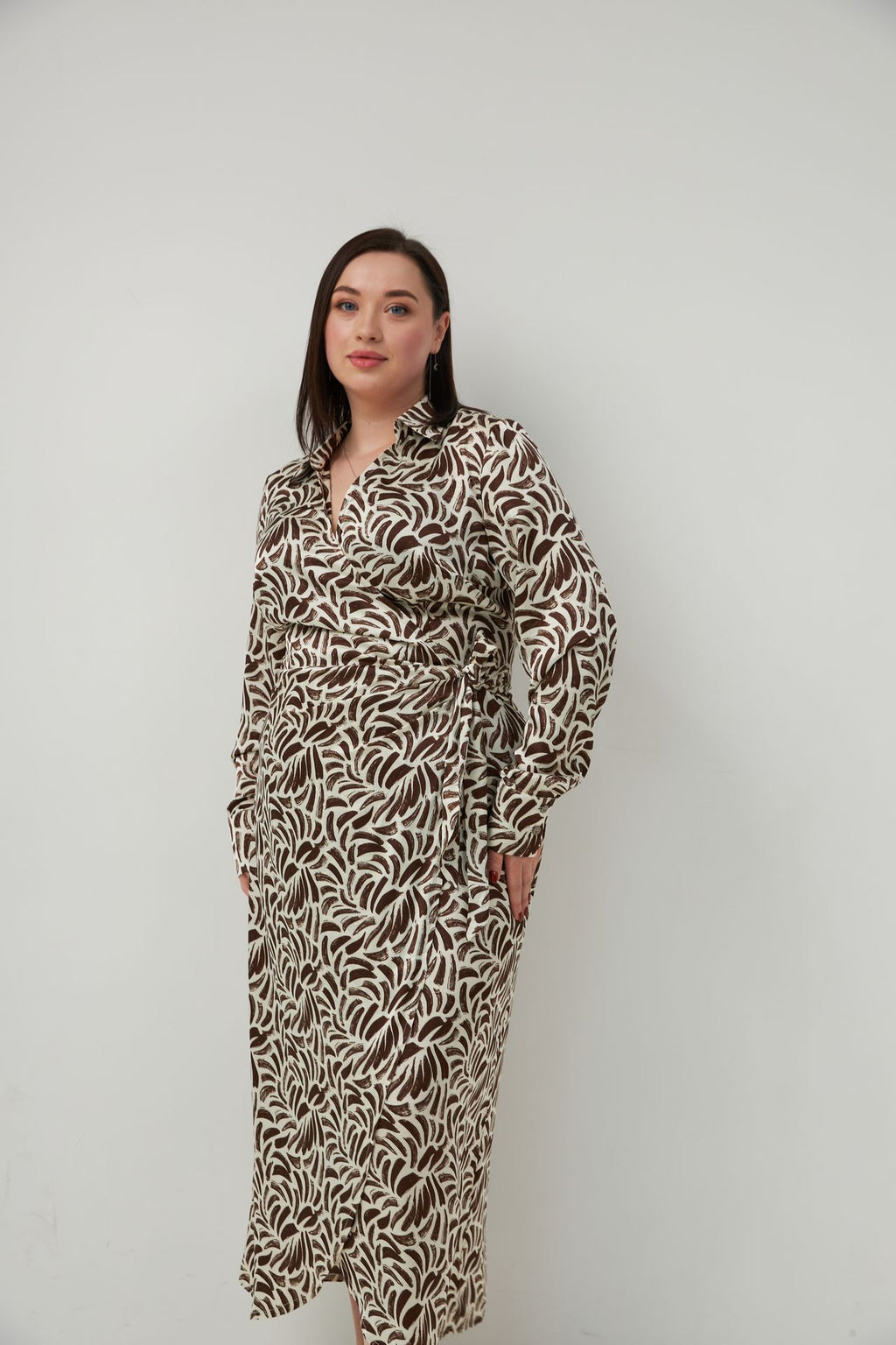 Rochie Plus Size din mătase Armani cu imprimeu