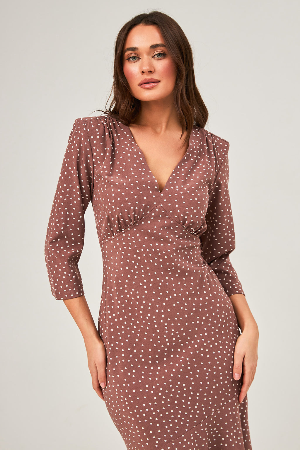 Rochie midaxi de ocazie cu buline