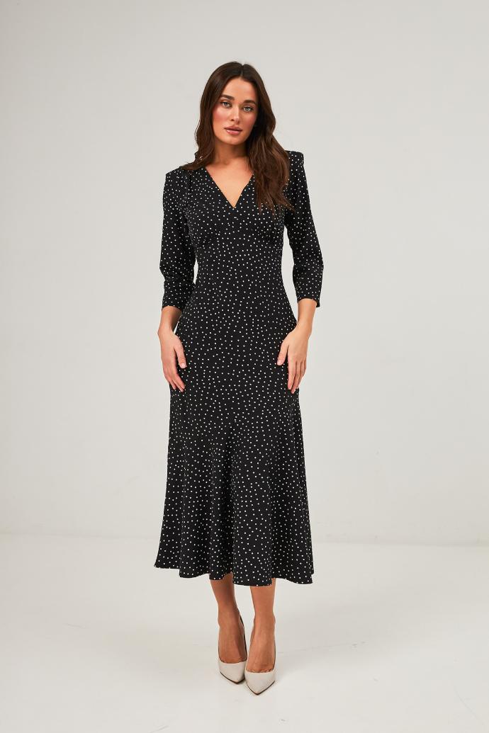 Rochie midaxi de ocazie cu buline