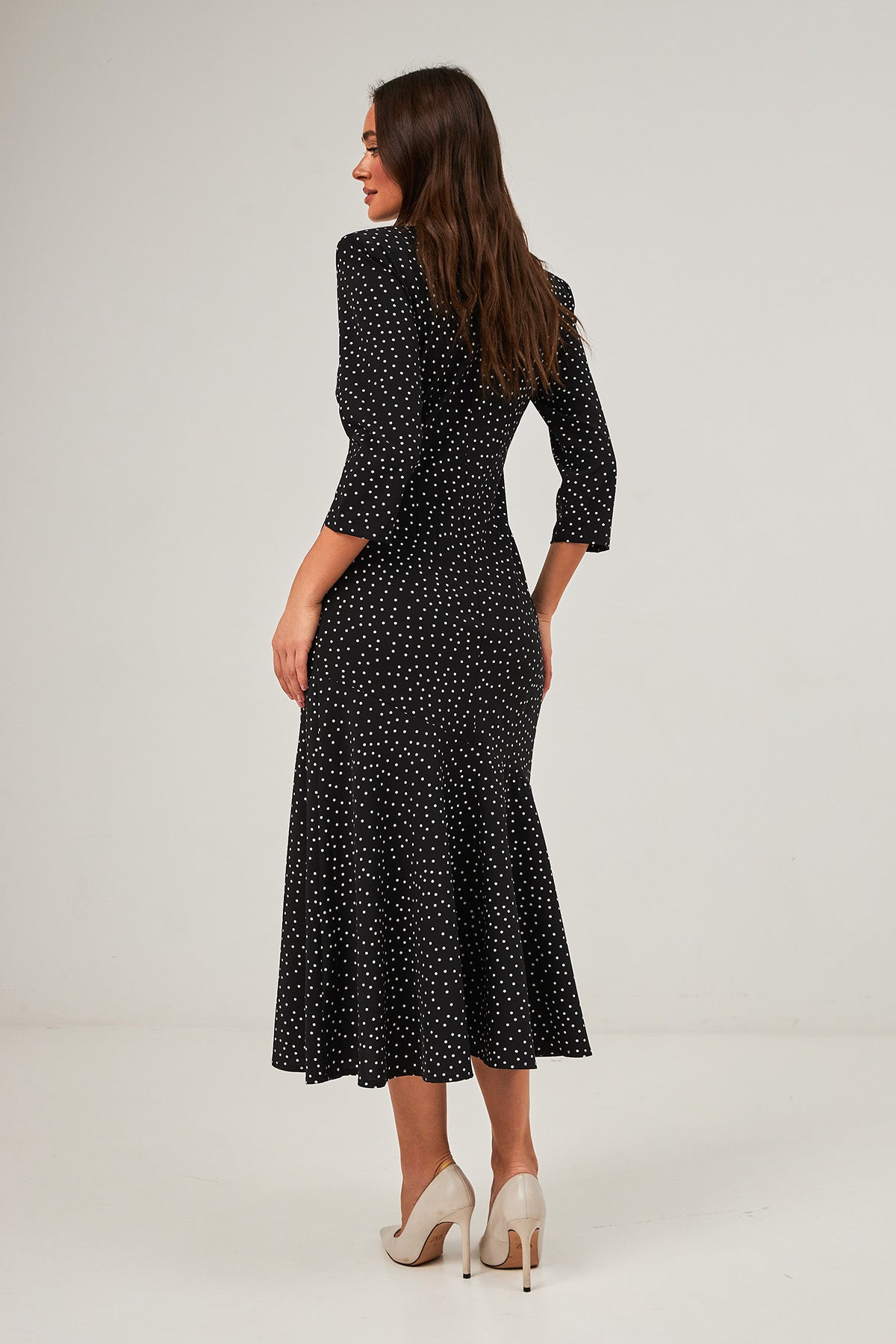 Rochie midaxi de ocazie cu buline