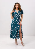 Rochie maxi petrecută cu buline