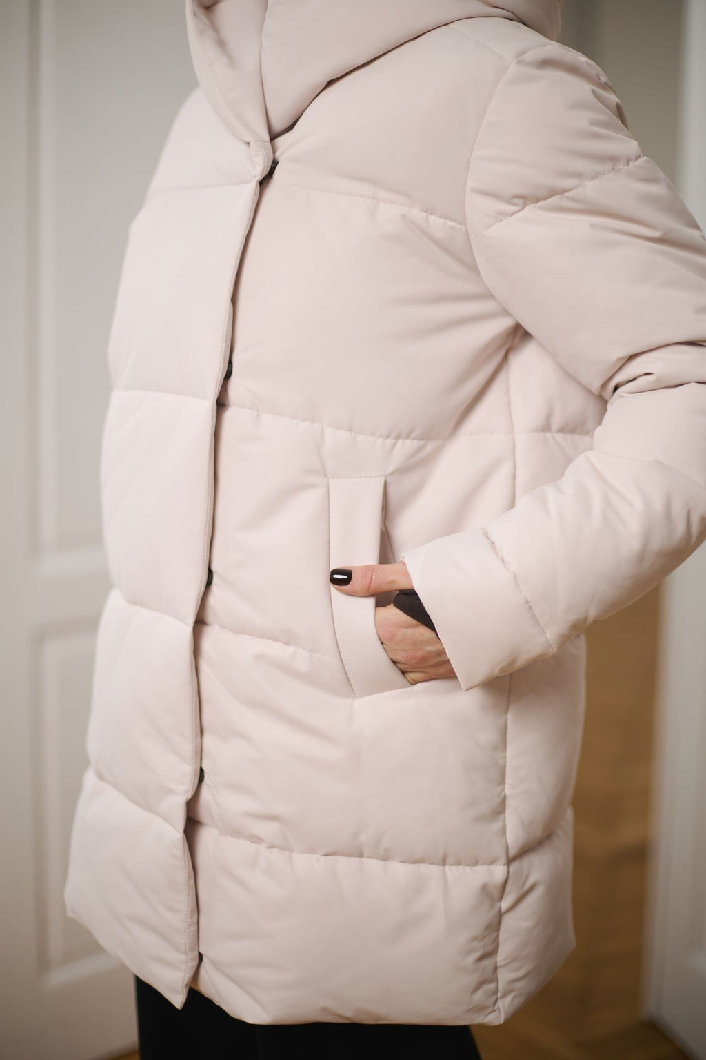 Palton puffer cu capse