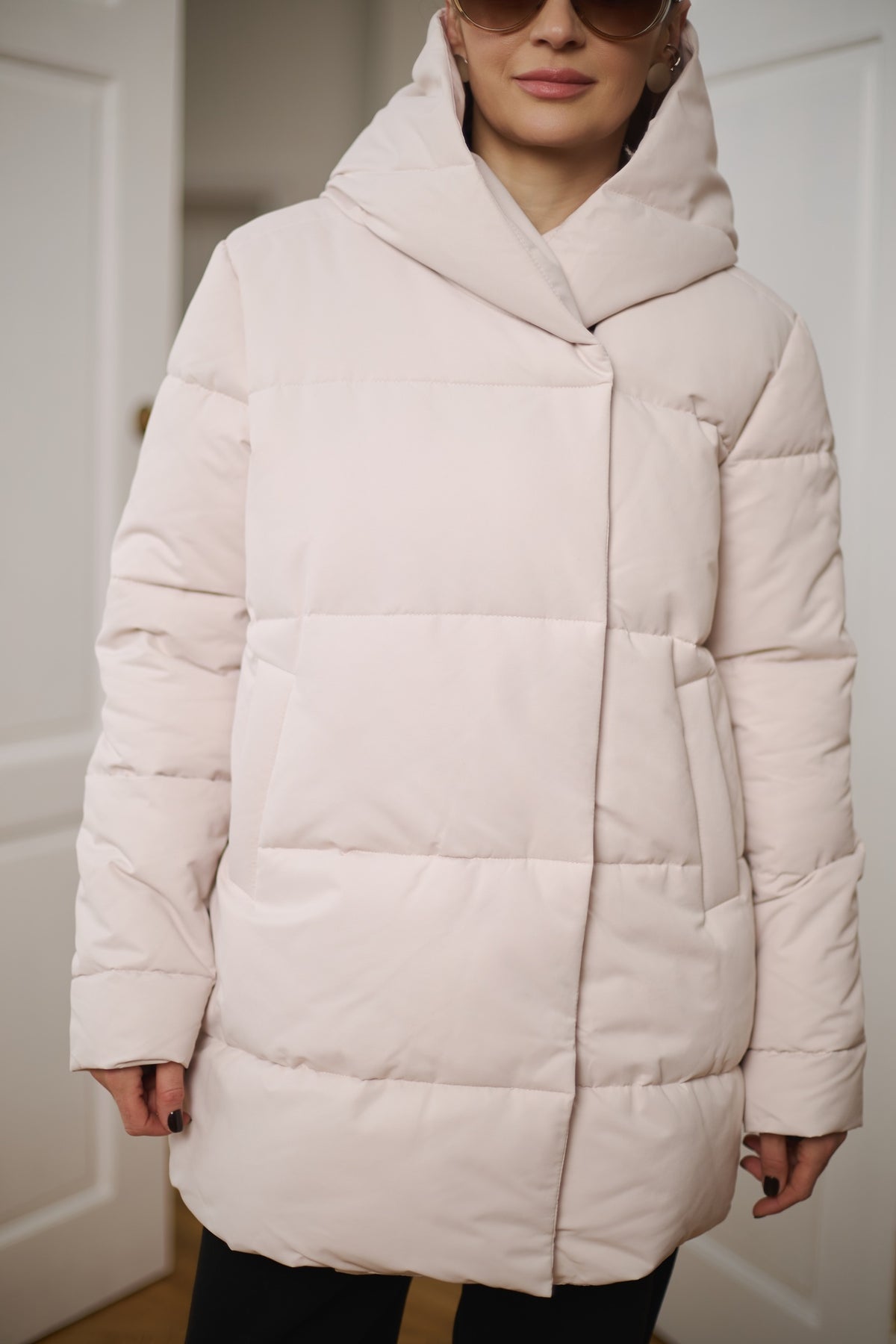 Palton puffer cu capse
