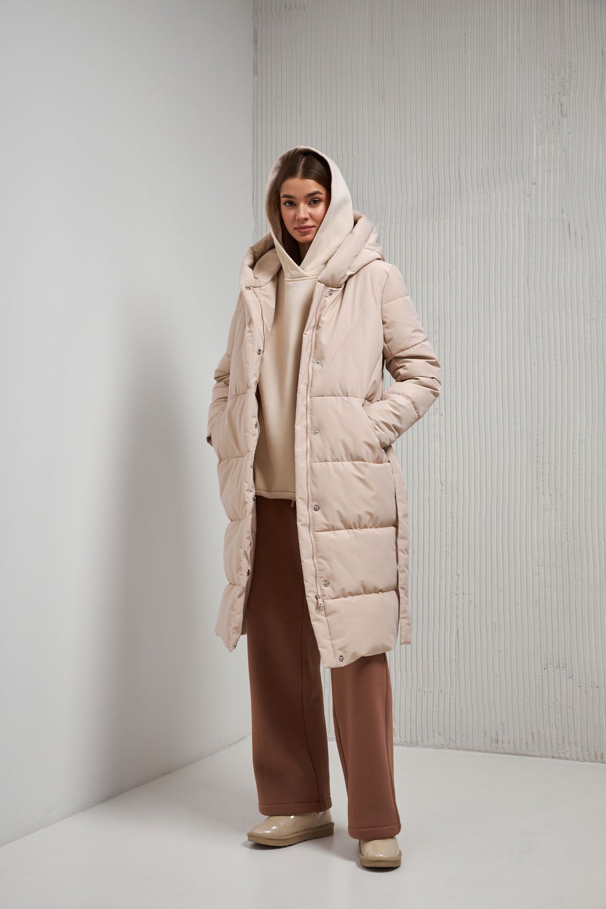 Palton puffer cu capse