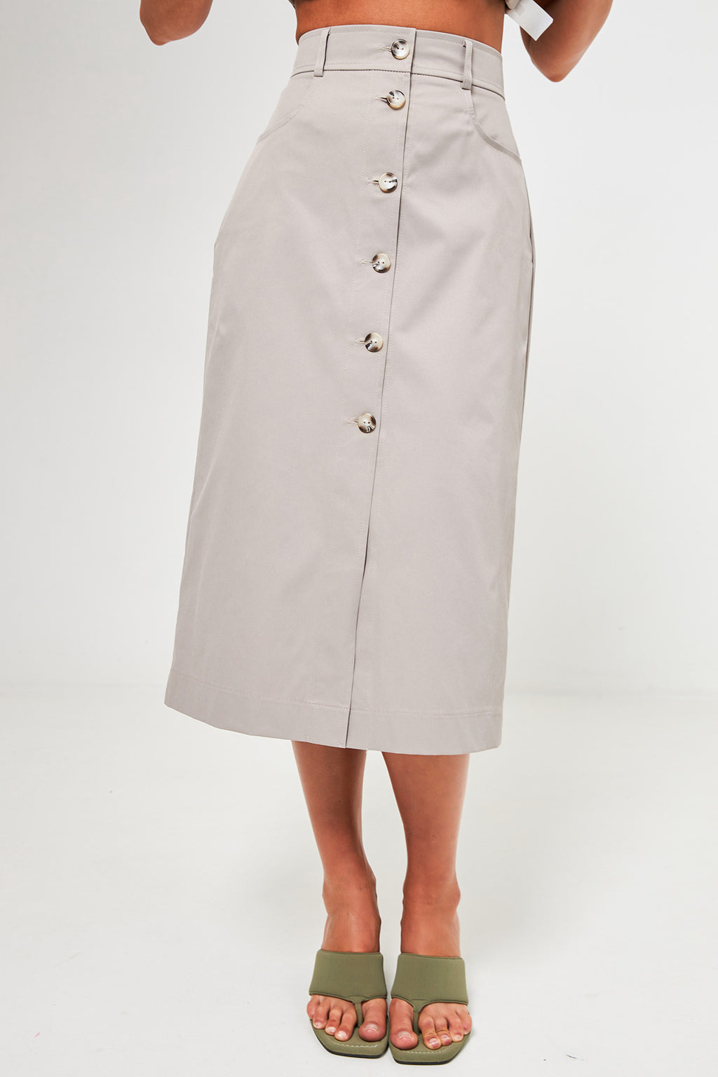 Fustă midi cu nasturi Camila