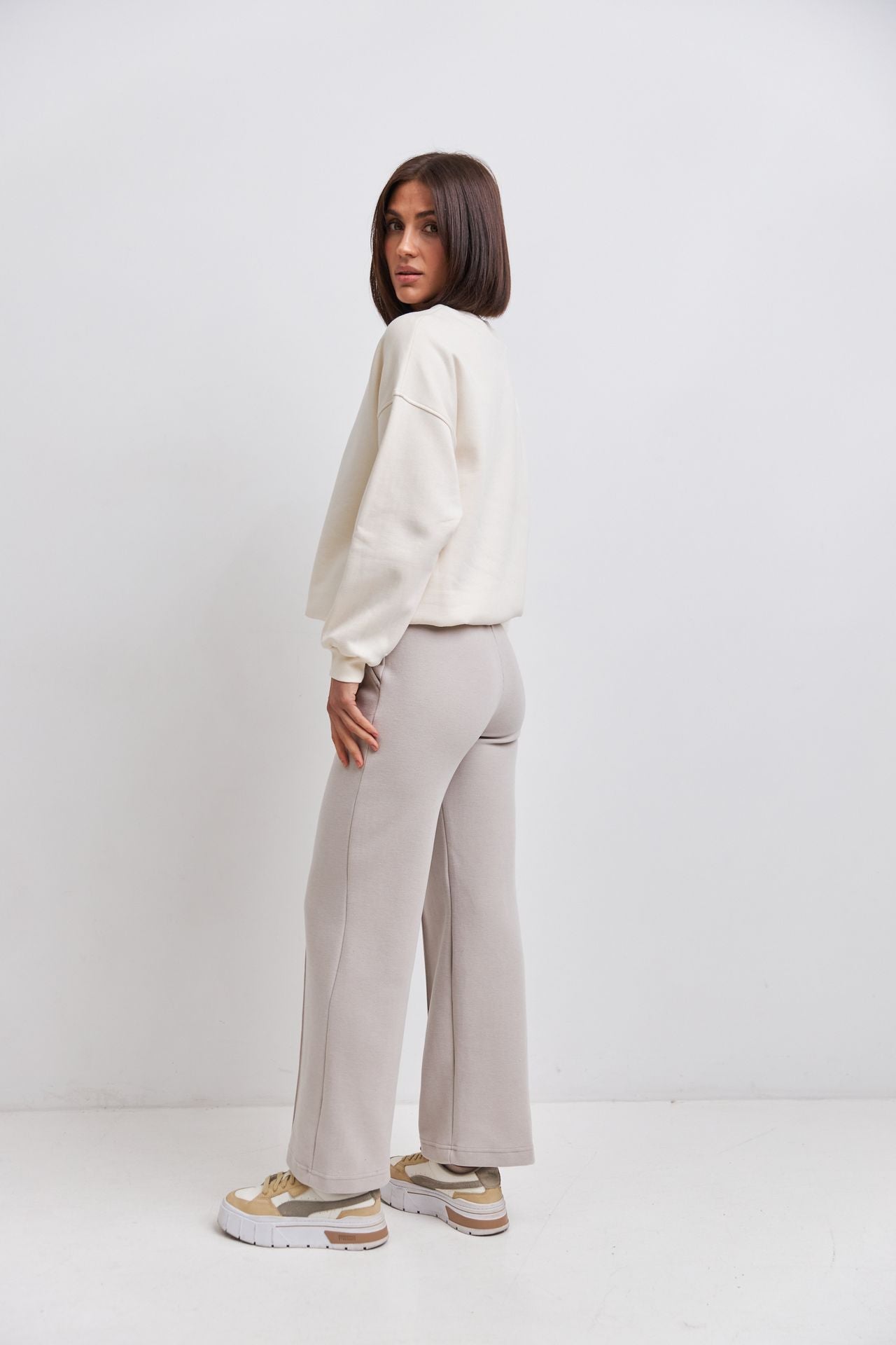 Pantaloni drepți din tricot călduros
