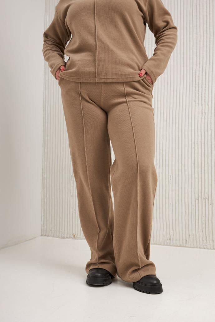 Pantaloni drepți din tricot călduros