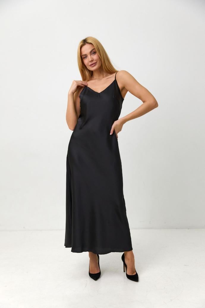 Rochie maxi tip combinație din satin, de ocazie
