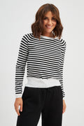 Pulover raglan în dungi