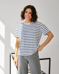 Tricou în dungi cu broderie Pahar