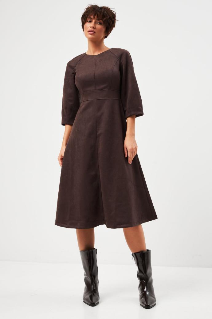 Rochie din piele întoarsă
