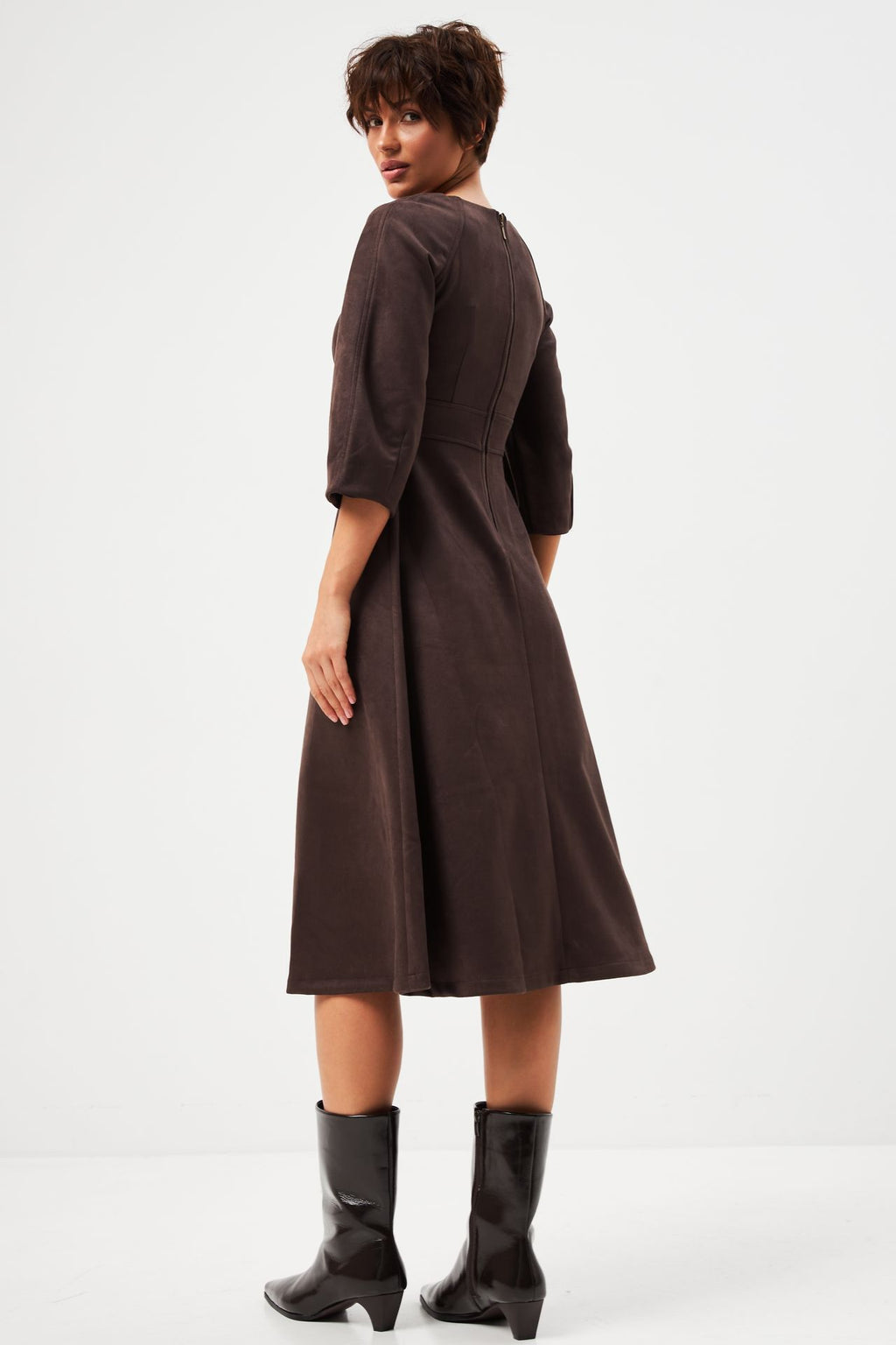 Rochie din piele întoarsă