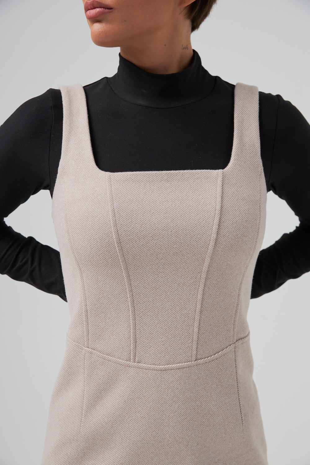 Sarafan mini casual cu bust tip corset