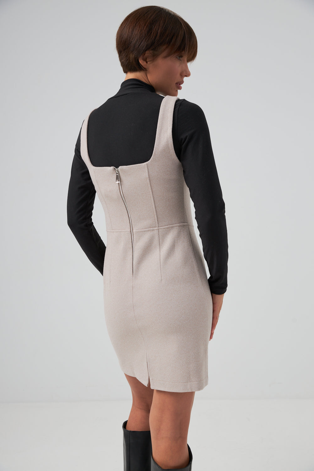 Sarafan mini casual cu bust tip corset