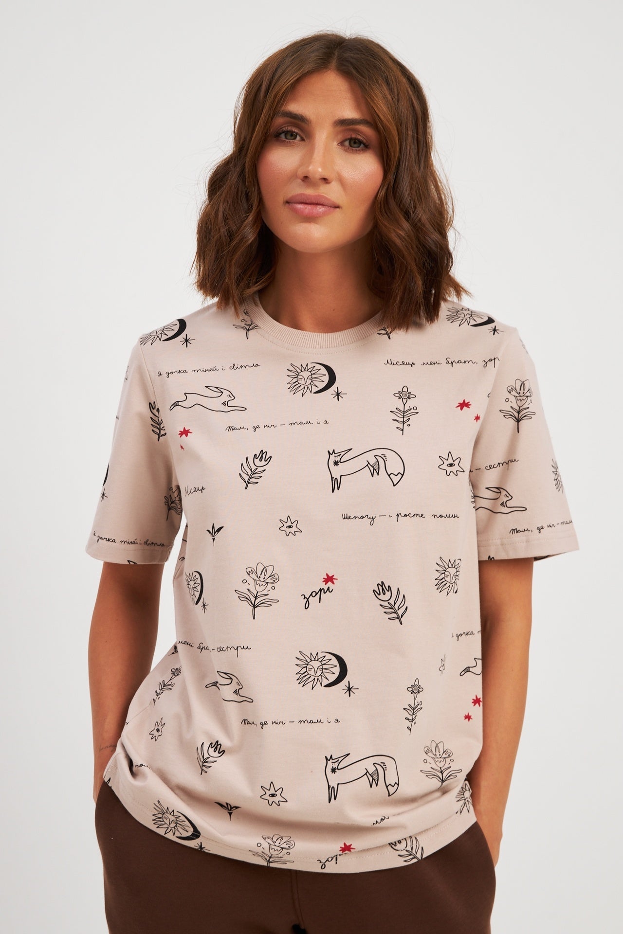 Tricou damă cu imprimeu Poveste din pădure