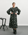 Rochie maxi cu trei volane