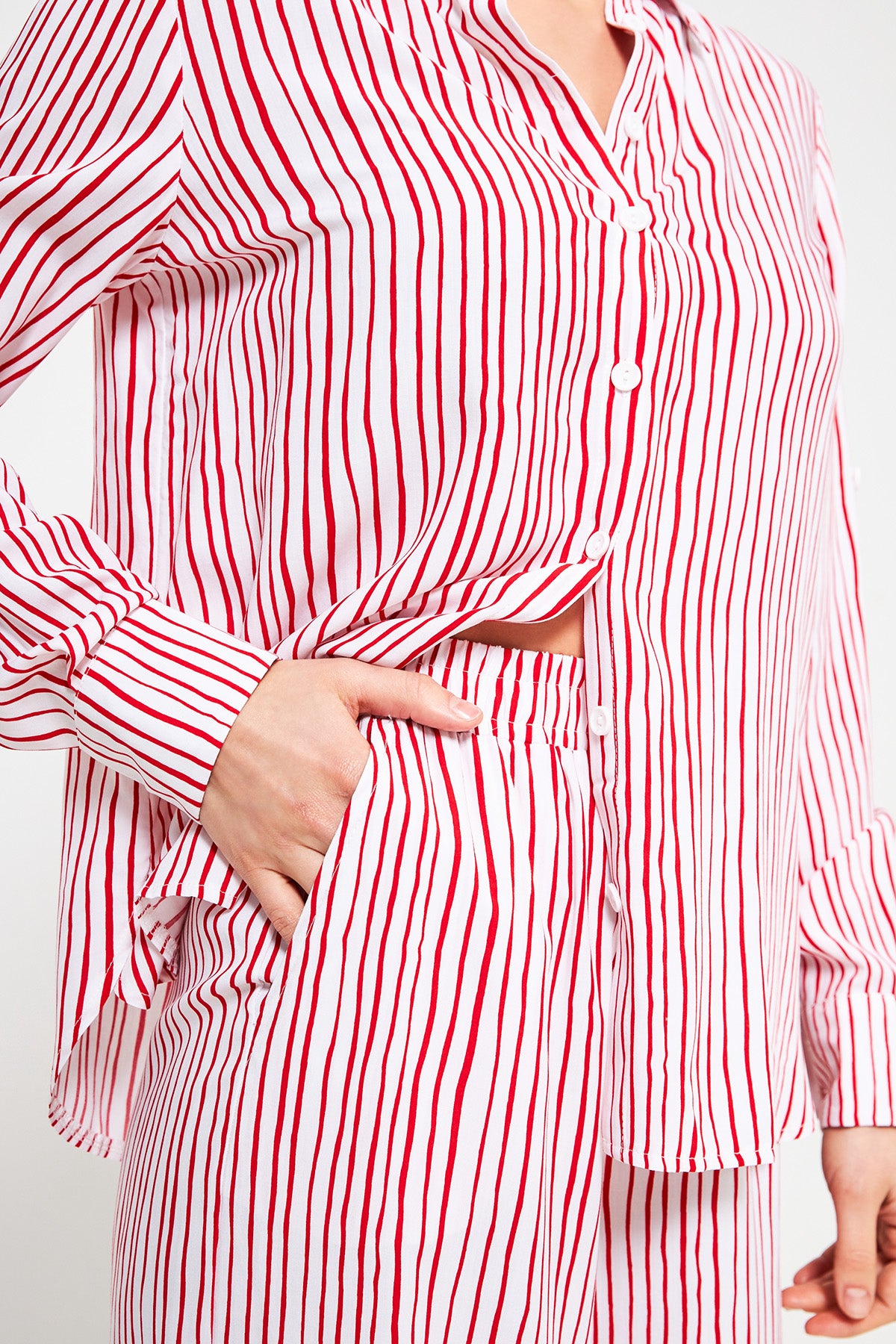 Pantaloni palazzo cu talie elastică Grace