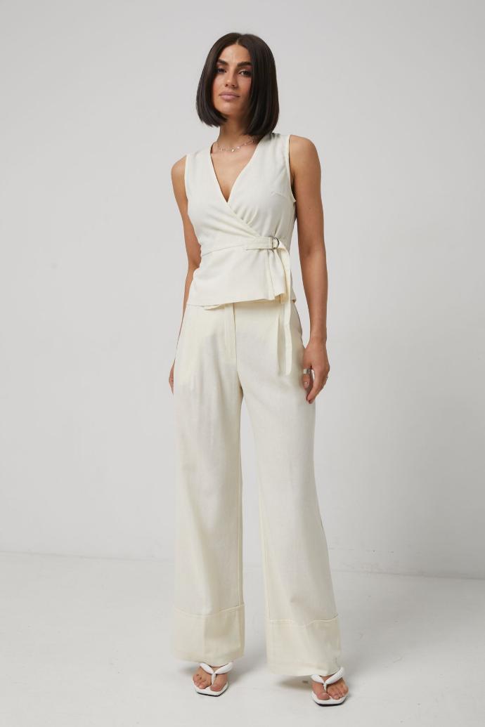 Pantaloni palazzo cu in Paige
