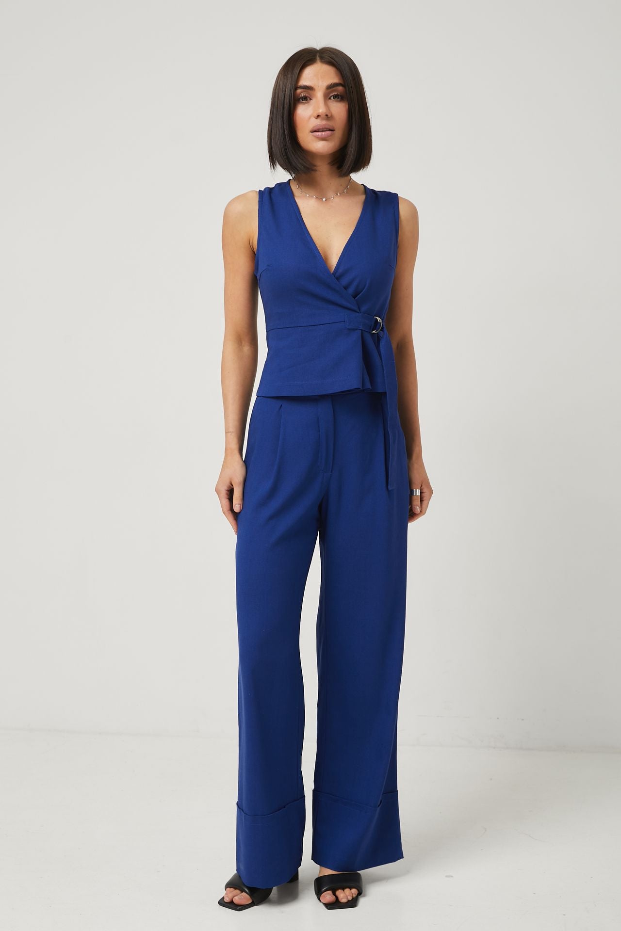 Pantaloni palazzo cu in Paige