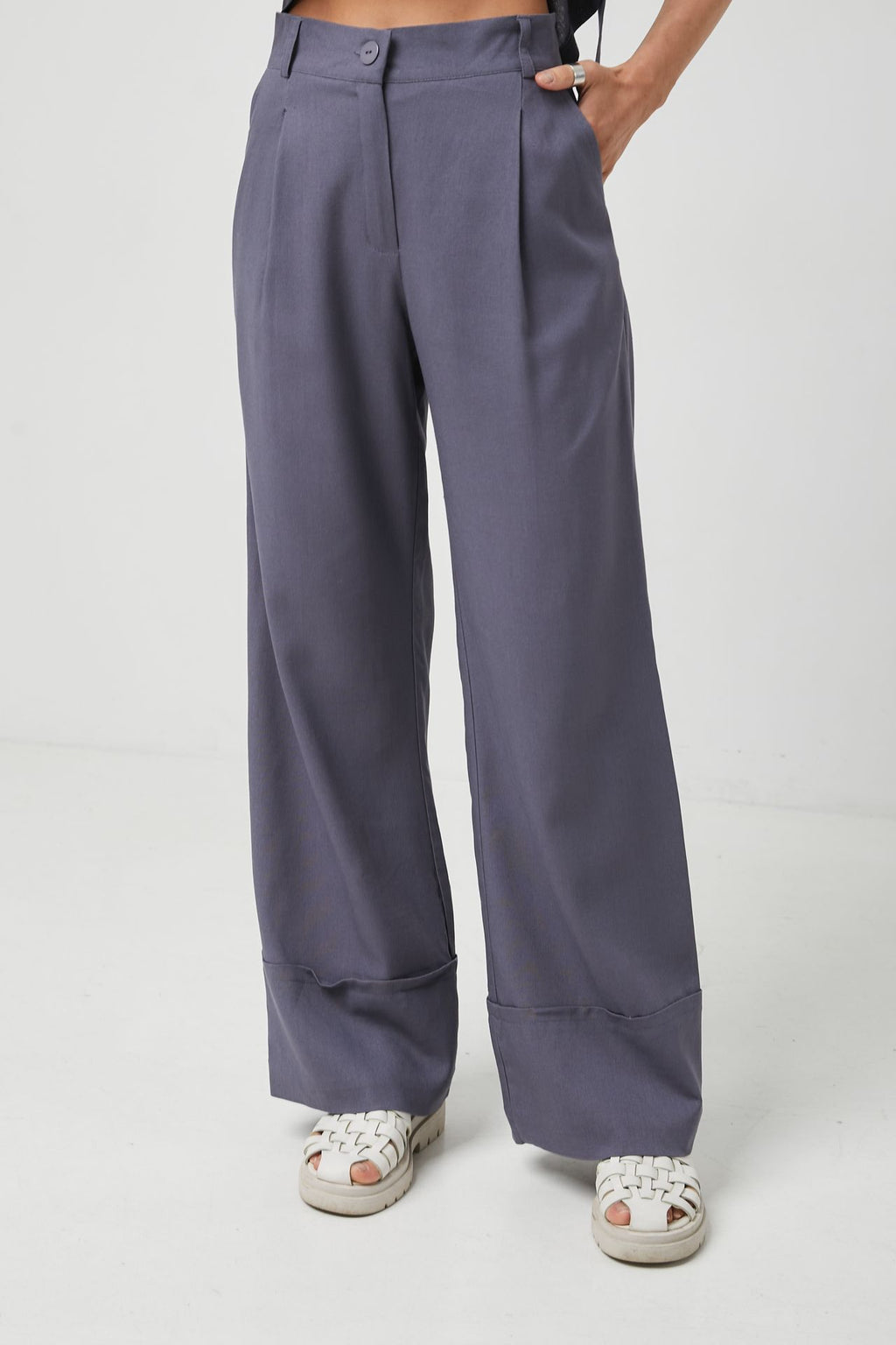 Pantaloni palazzo cu in Paige