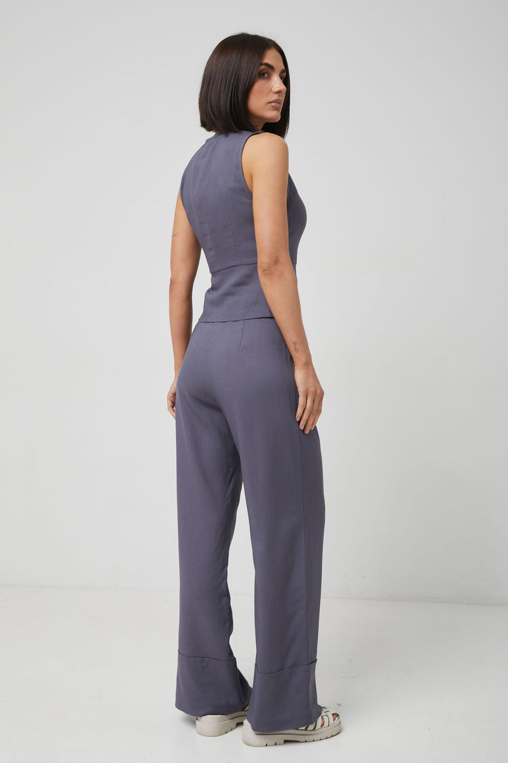 Pantaloni palazzo cu in Paige