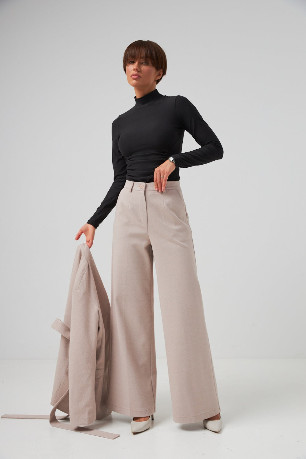 Pantaloni palazzo căptușiți Renée