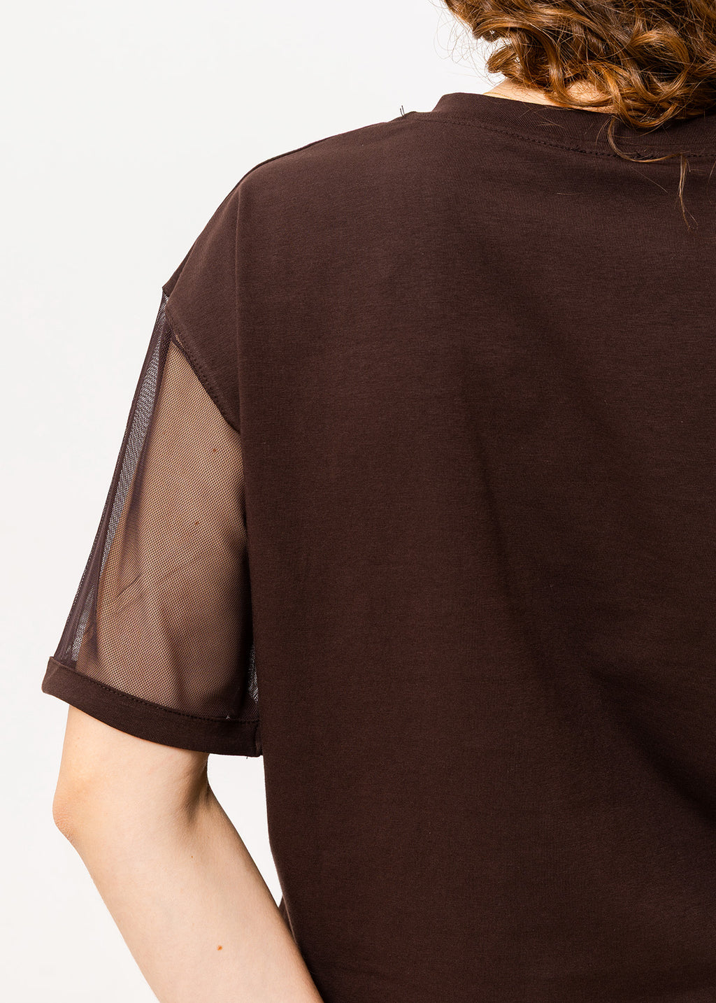 Tricou lejer cu mâneci din plasă