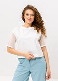 Tricou lejer cu mâneci din plasă