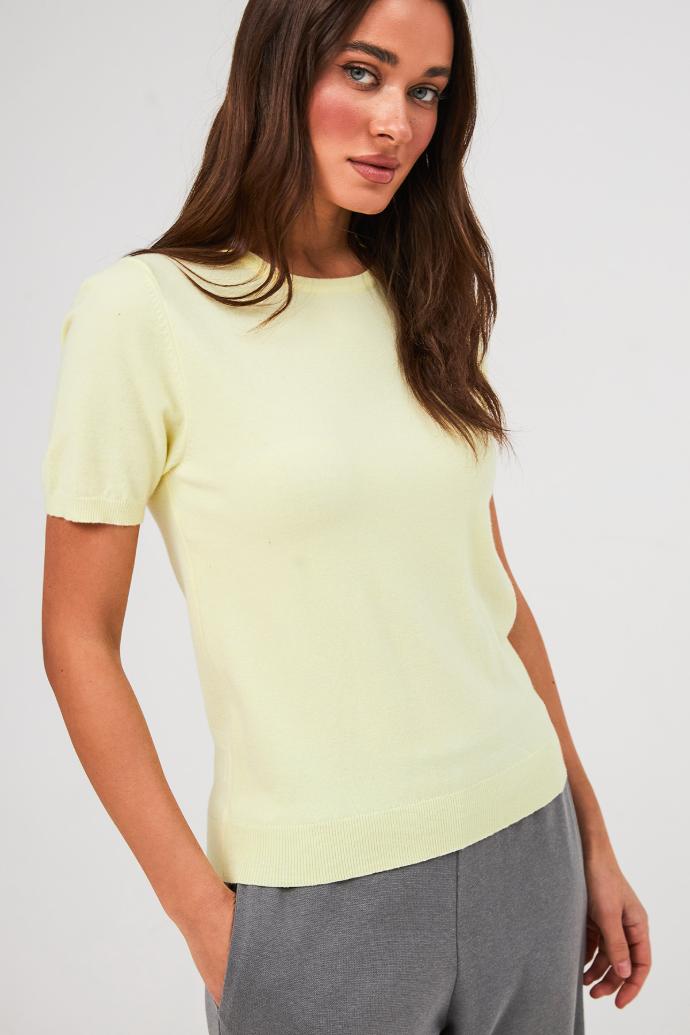 Tricou tricotat cu mânecă scurtă