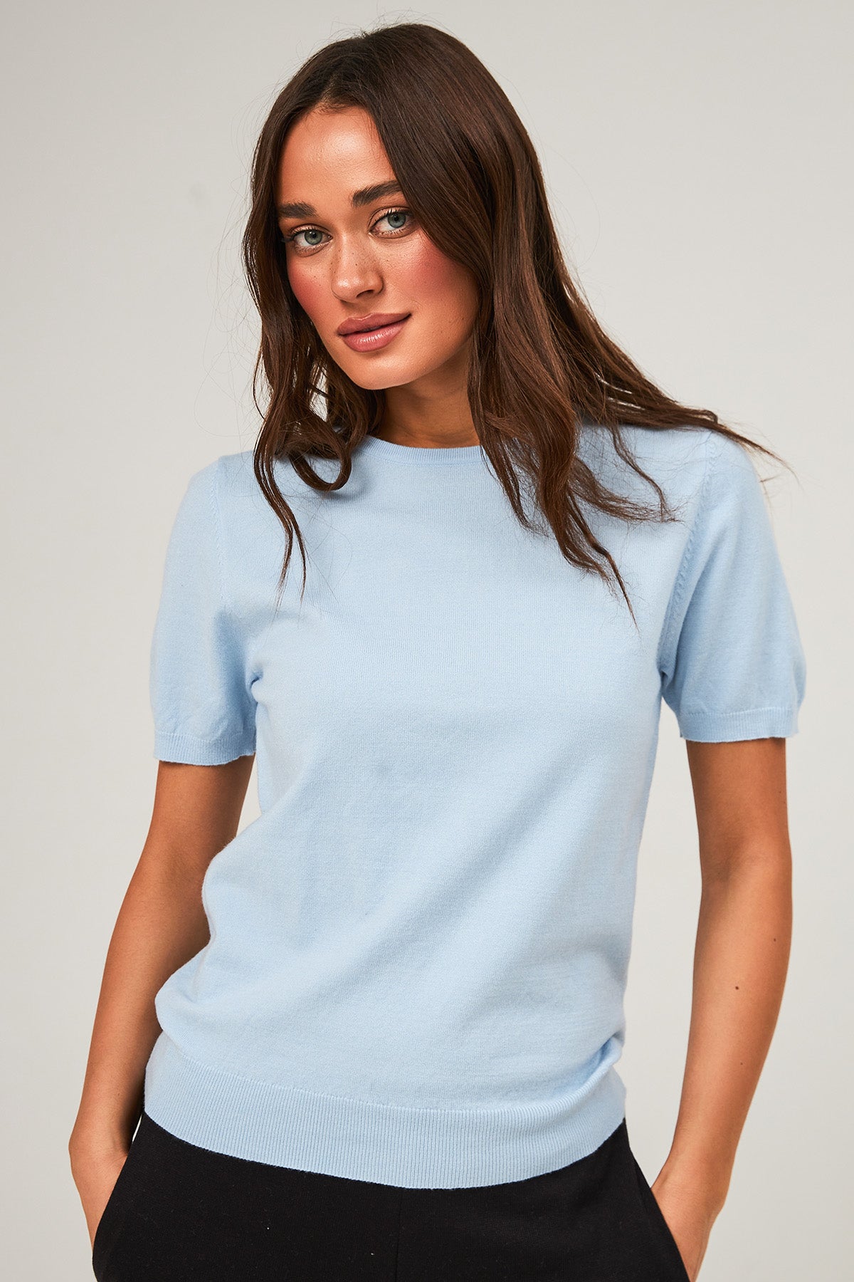 Tricou tricotat cu mânecă scurtă