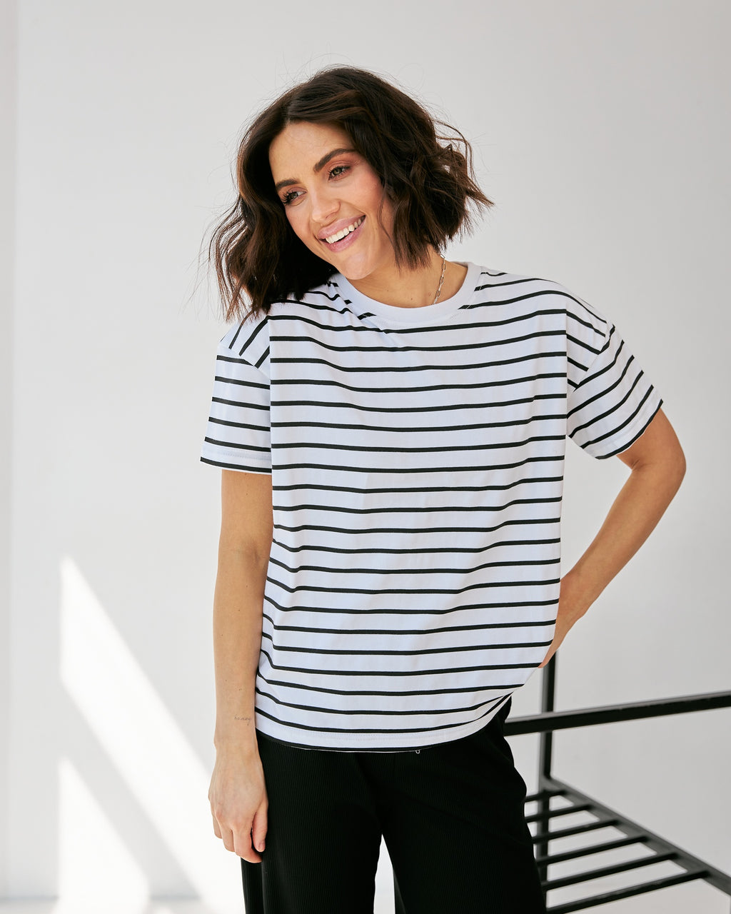 Tricou lejer în dungi