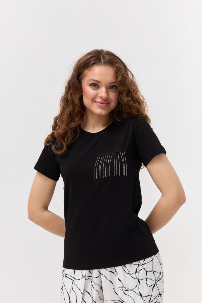 Tricou cu franjuri la buzunar