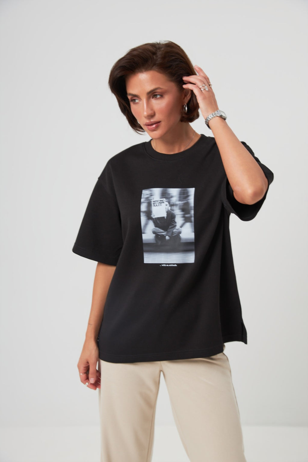 Tricou oversize cu imprimeu