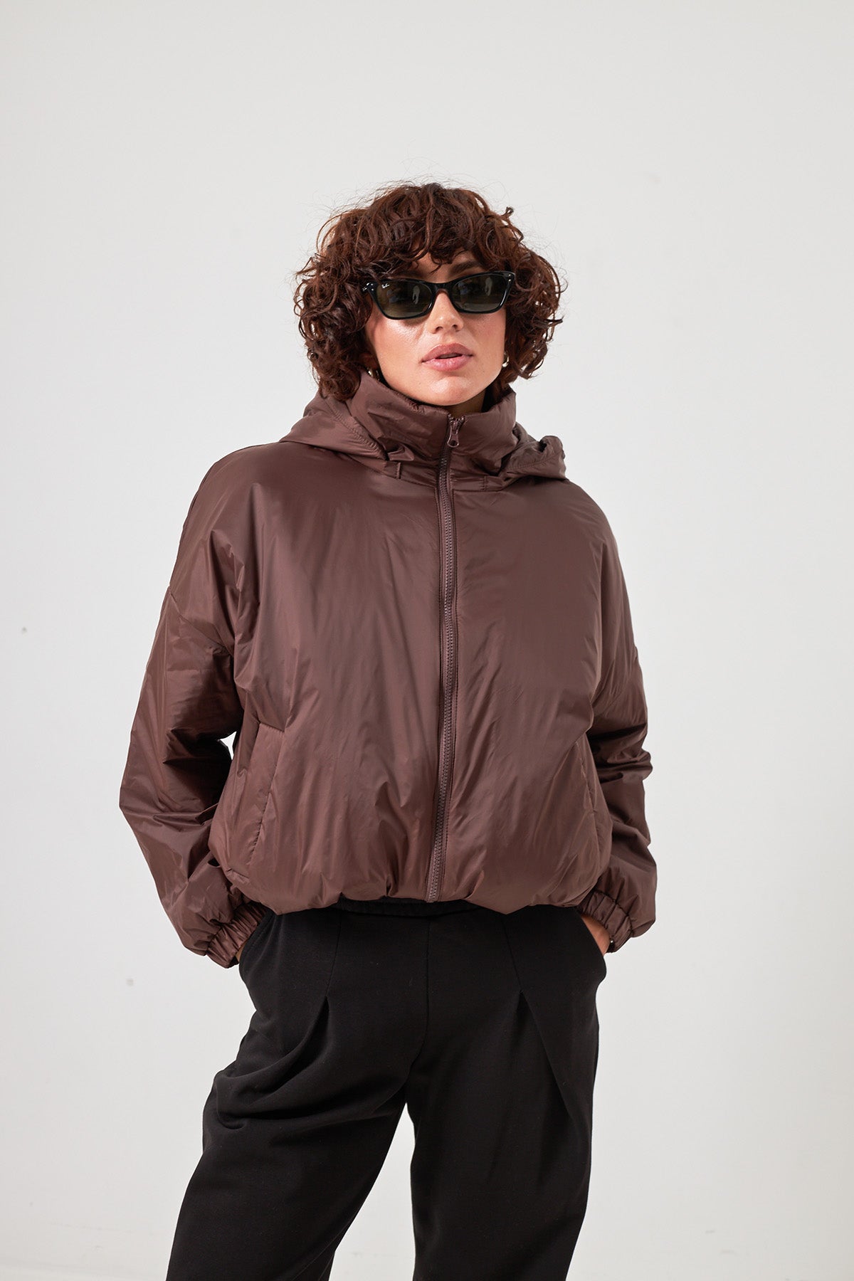 Geacă oversize cu glugă