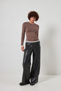 Pantaloni palazzo din piele ecologică