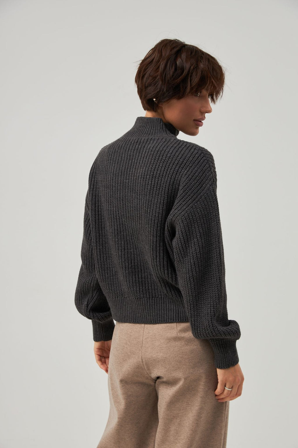 Pulover raglan cu tricot gros