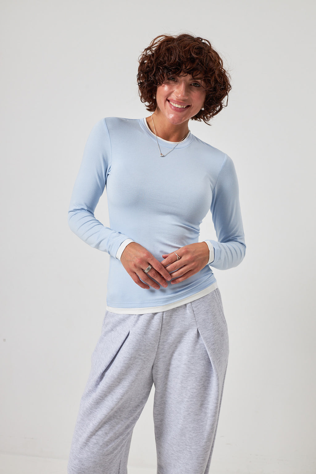 Longsleeve cu efect de tricou