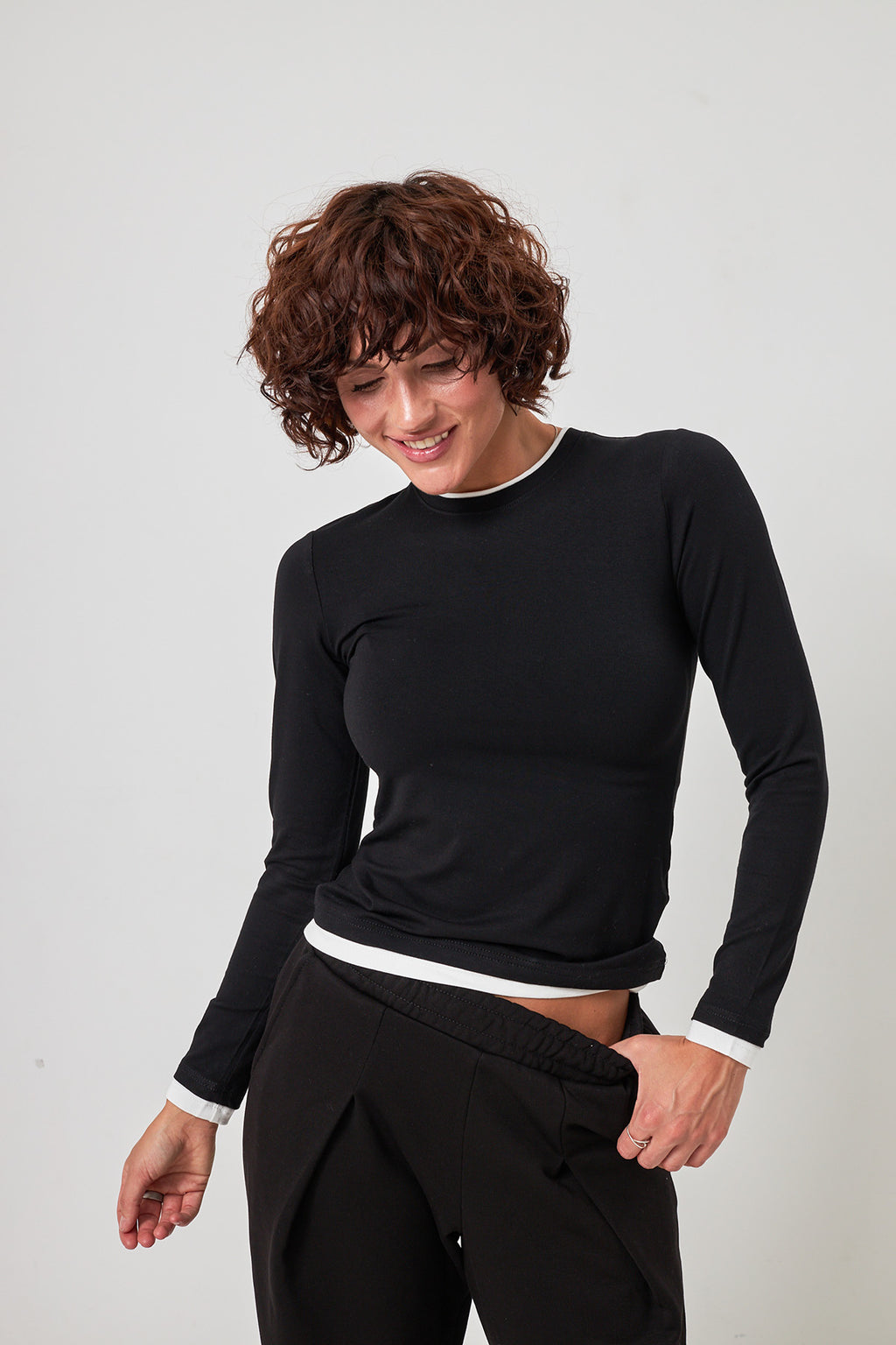 Longsleeve cu efect de tricou