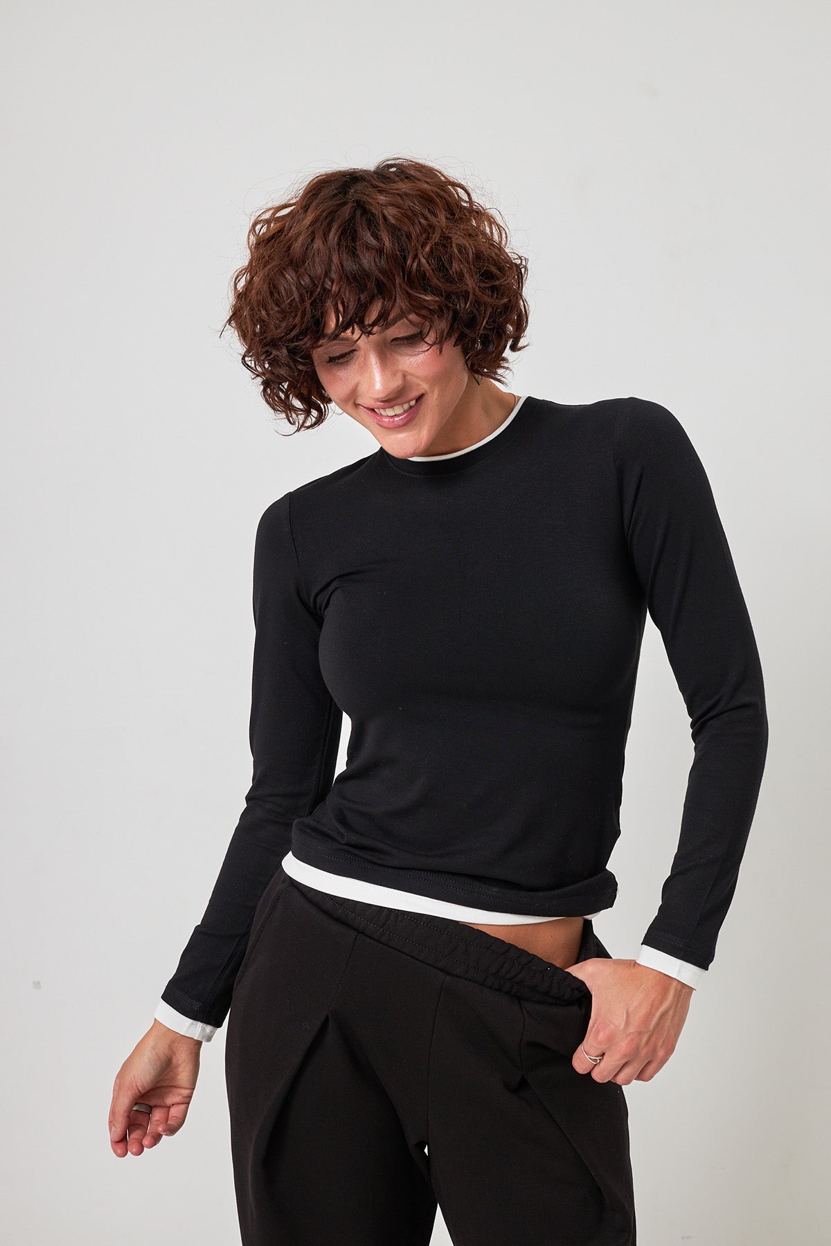 Longsleeve cu efect de tricou