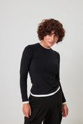 Longsleeve cu efect de tricou